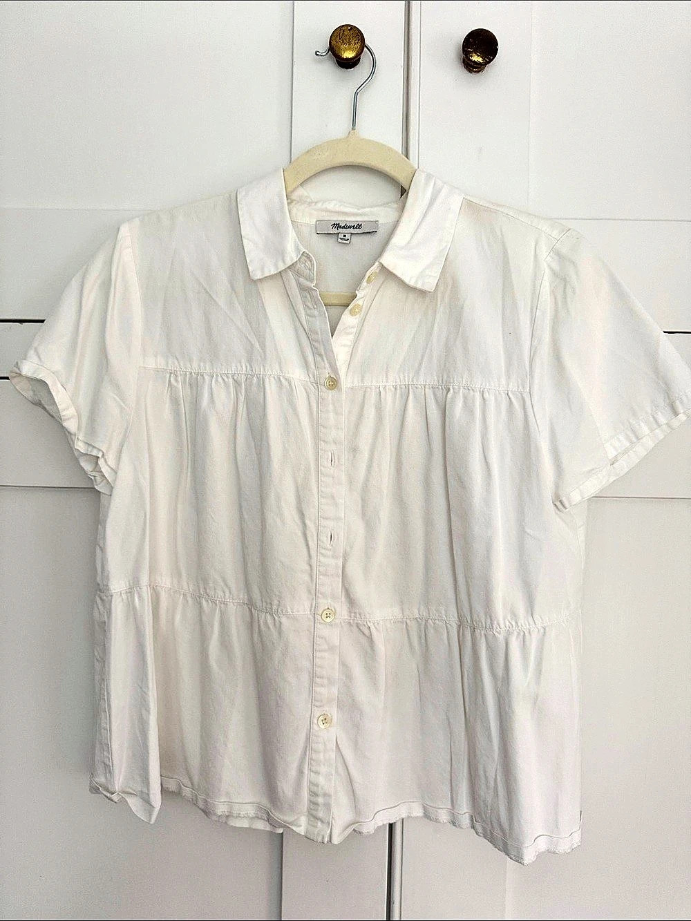 Madewell Button-Down Shirt in White Size Medium Like New